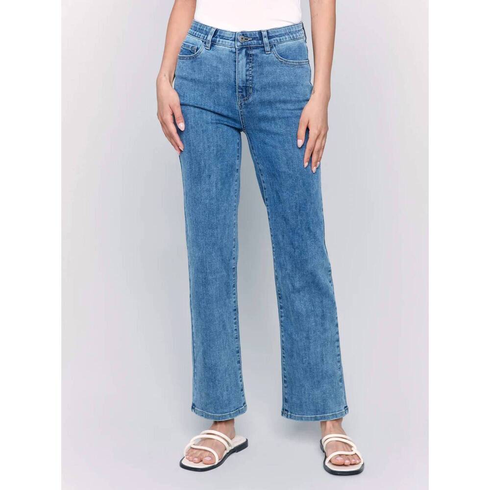 NEW CHARLIE B charlotte straight leg jeans in blue moyen